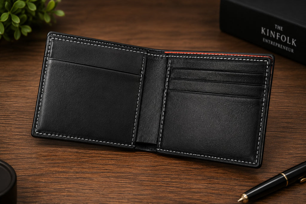 Black Leather Men's Wallet – Premium Sheep Leather