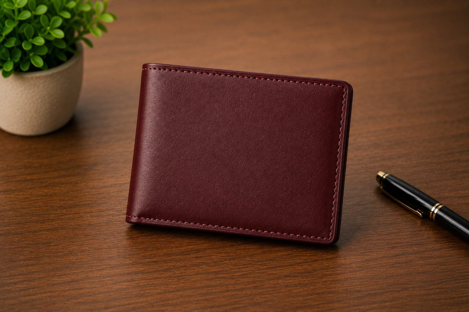 Men’s Dark Maroon Classic Leather Wallet