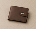 Men’s Brown Leather Button Wallet – Genuine Sheep Leather